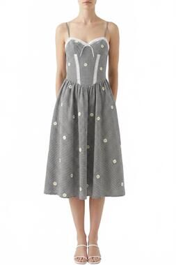 NEW KESTAN daisy midi dress in grey